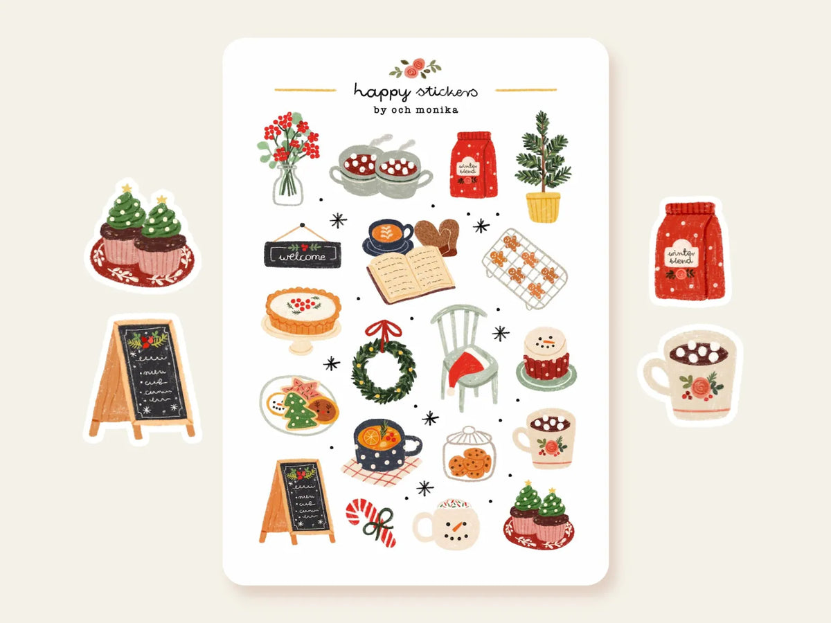 Och Monika Stickers - Winter Cafe