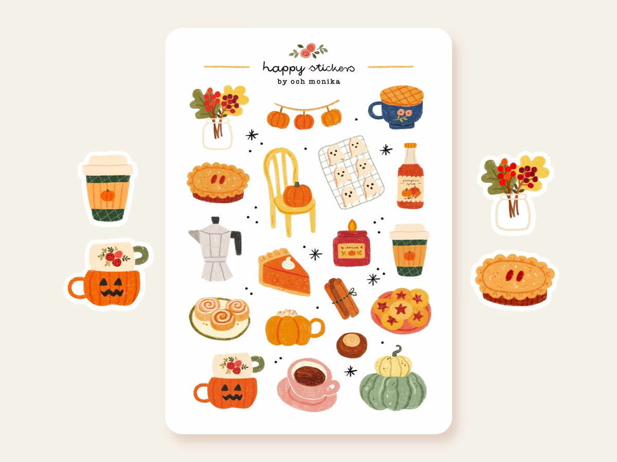 Och Monika Stickers - Fall Café