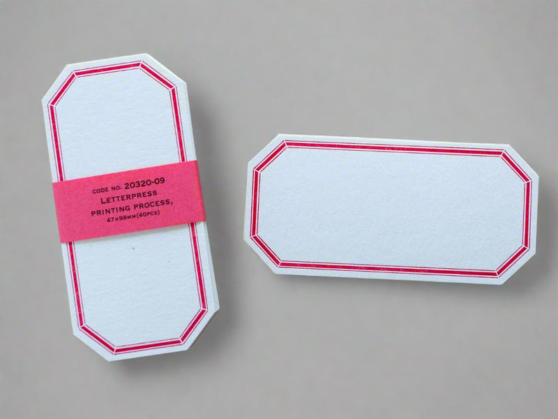 Classiky Letterpress Label Cards - Set of 40