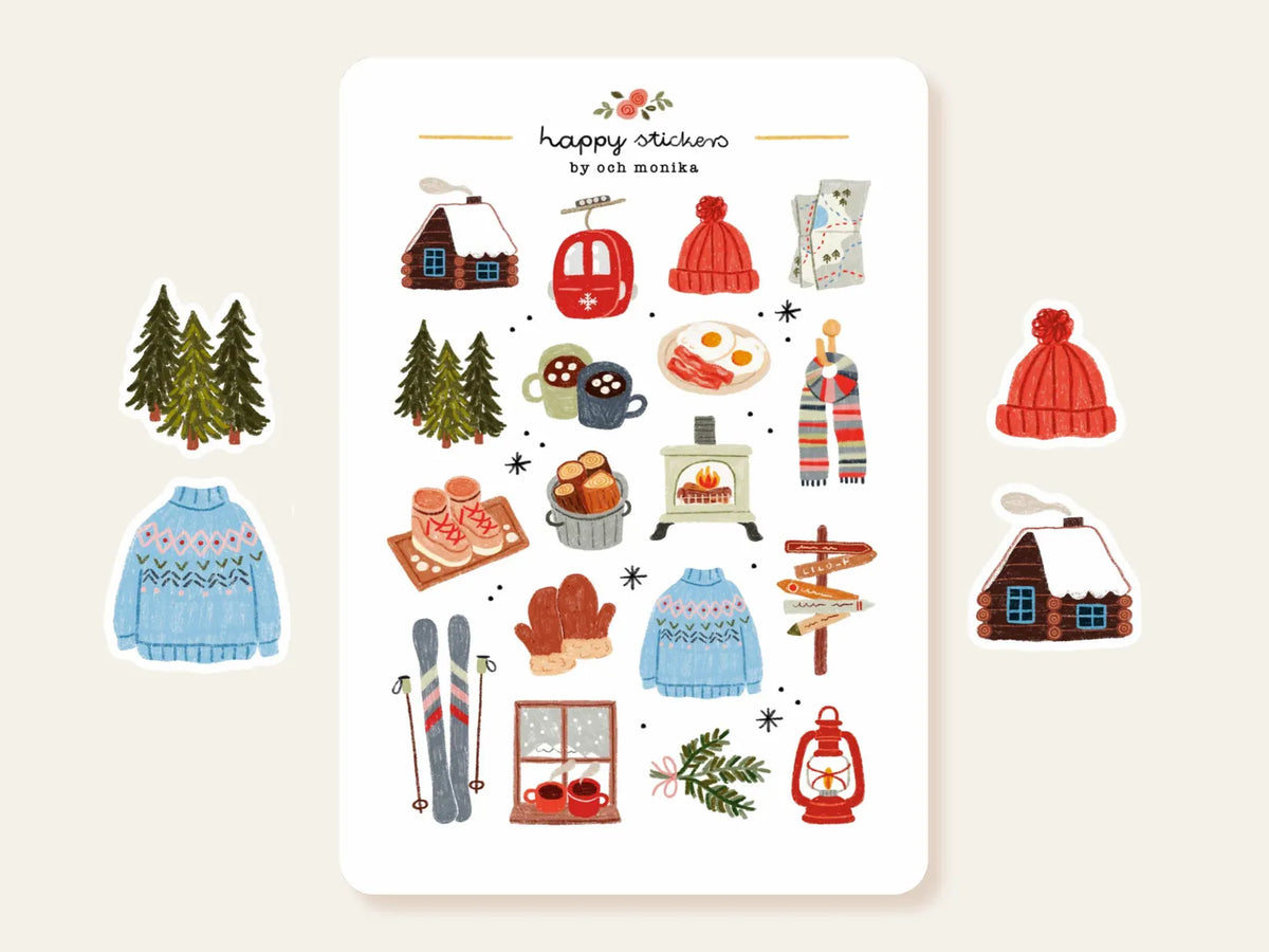 Och Monika Stickers - Snowy Slopes