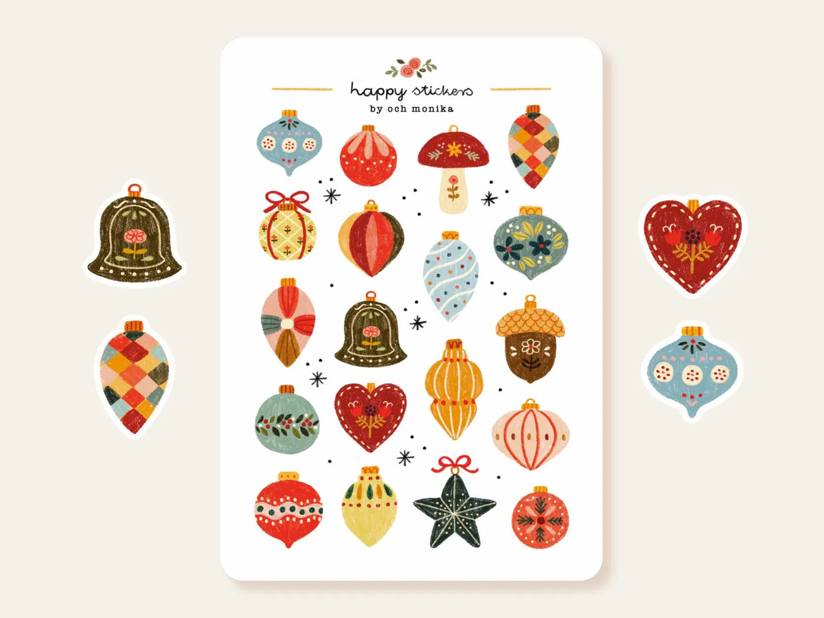 Och Monika Stickers - Christmas Baubles