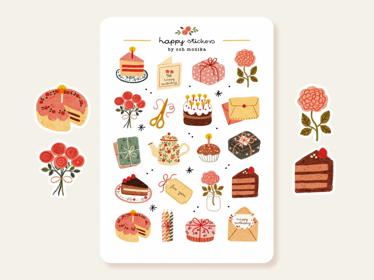 Och Monika Stickers - Sweet Birthday