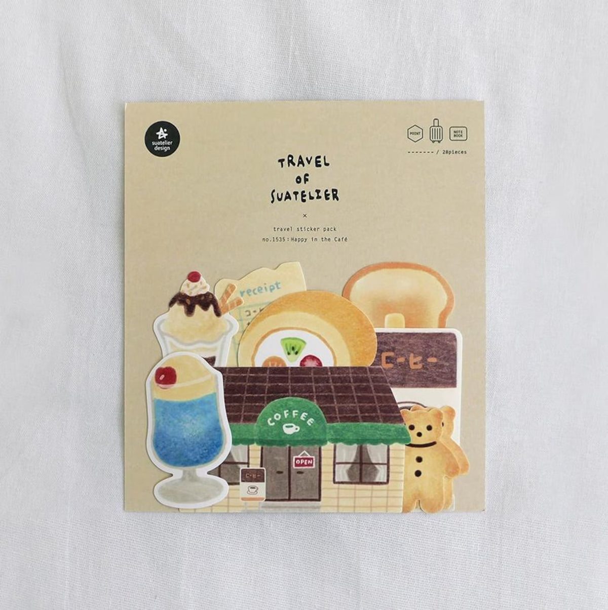 Suatelier Travel Stickers no. 1535 Happy in the Cafe