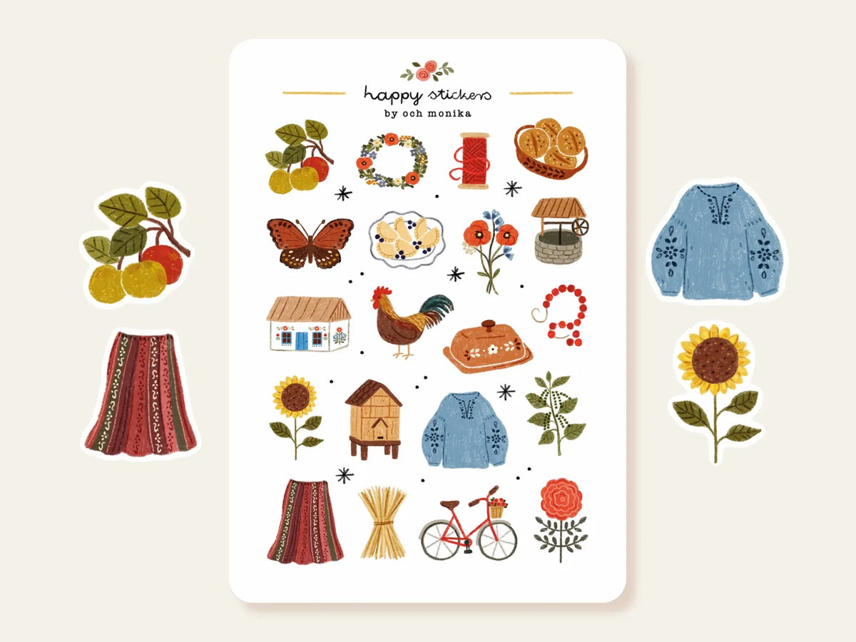 Och Monika Stickers - Folk Cottage