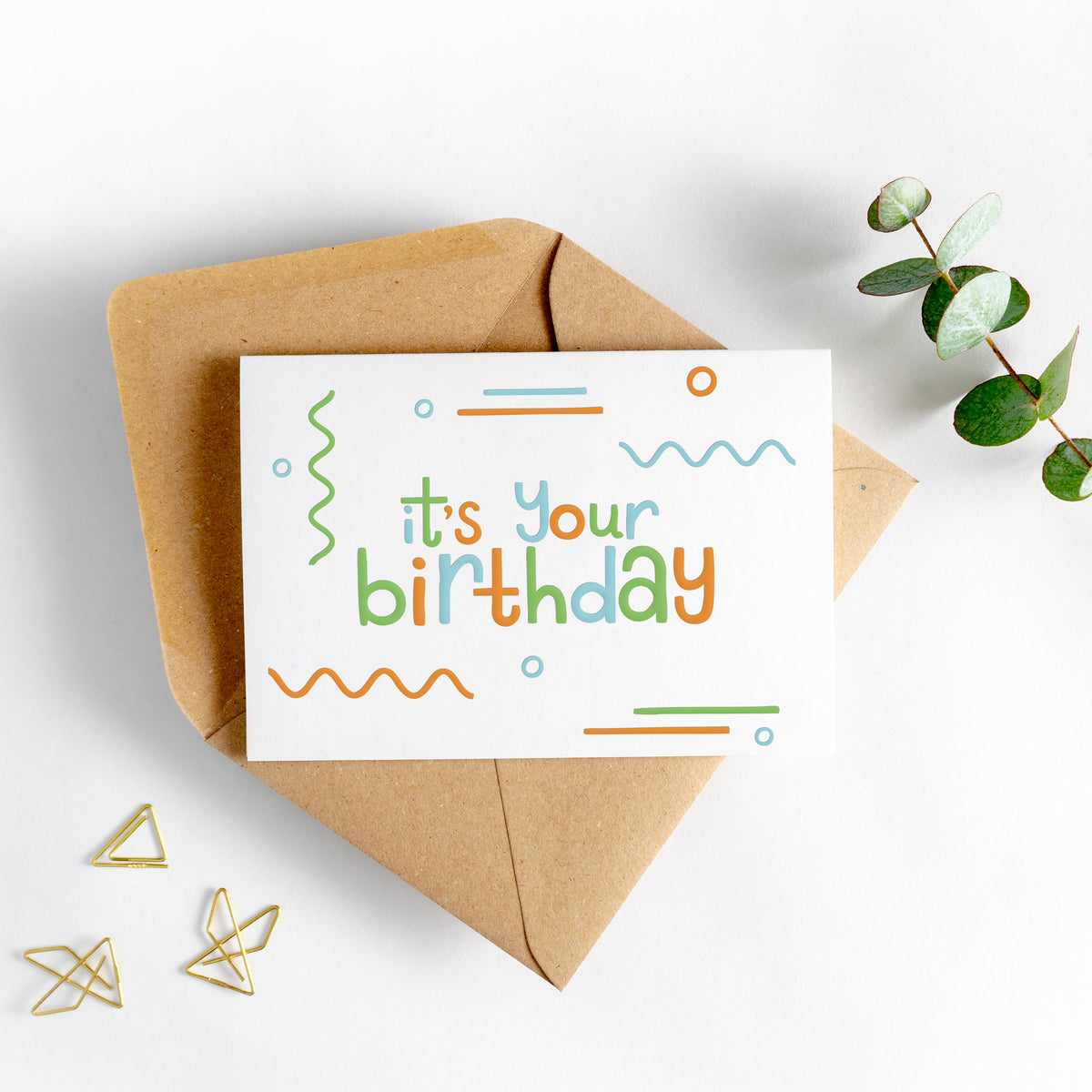 It's Your Birthday Curls Letterpress Card