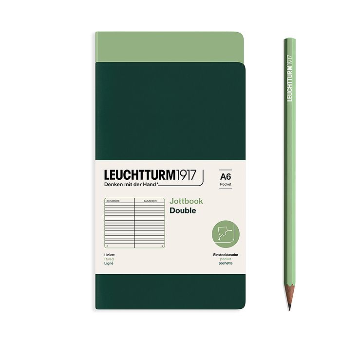 Leuchtturm 1917 A6 Jottbook Set of 2 Plain Notebooks