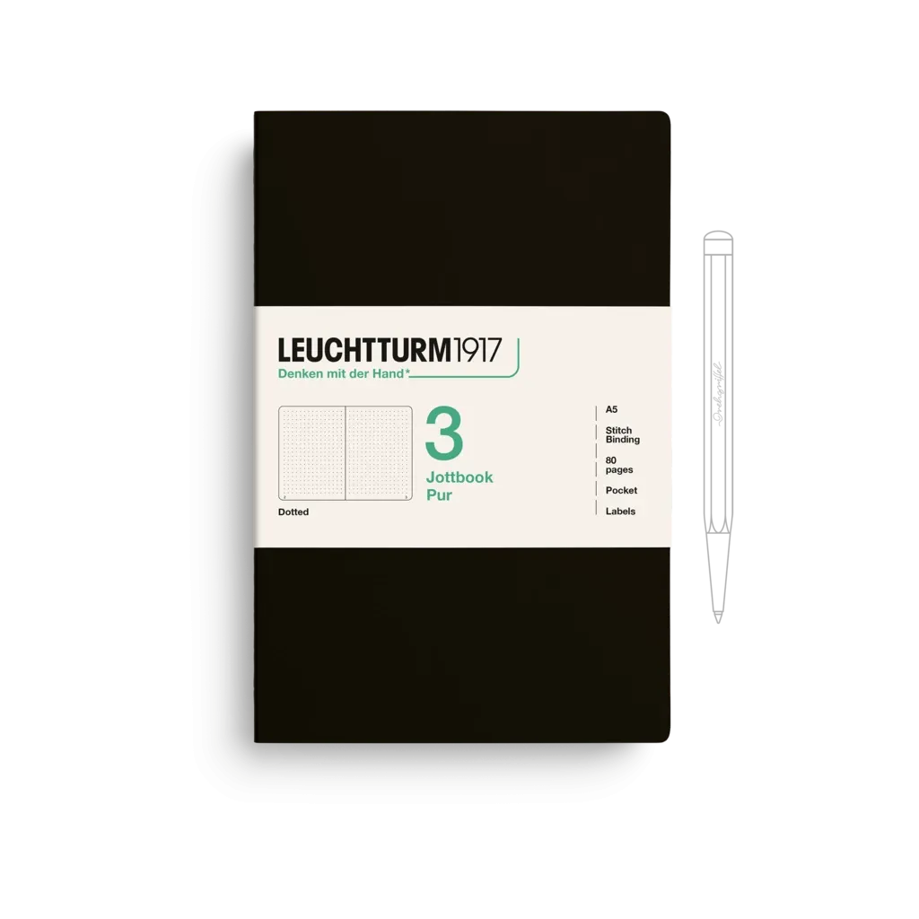 Leuchtturm 1917 A5 Jottbook Pur - Pack of 3 - Dot Grid