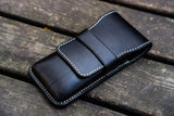 Galen Leather Flap Pen Case for Three Pens