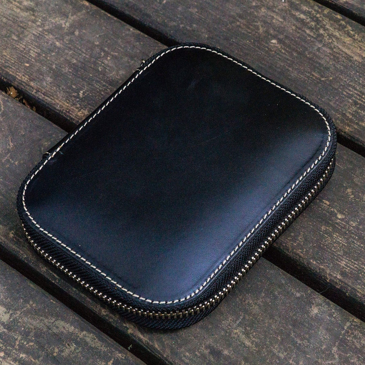 Galen Leather Zippered 10 Slots Pen Case