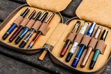 Galen Leather Zippered 10 Slots Pen Case