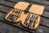 Galen Leather Zippered 10 Slots Pen Case