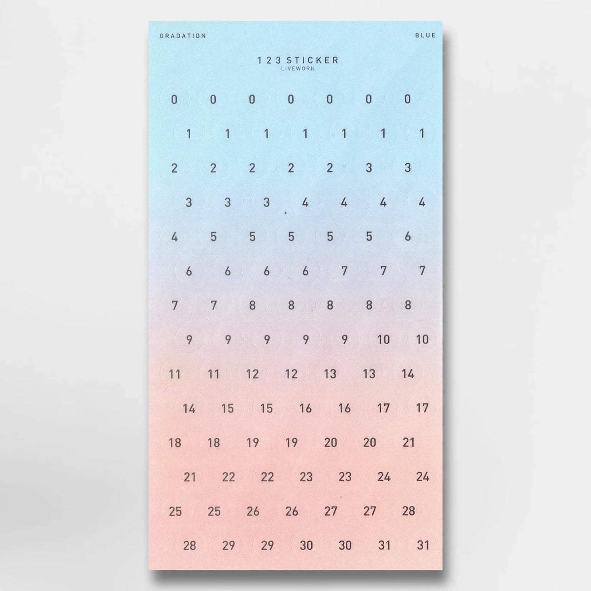 Livework Number Stickers Blue Gradation