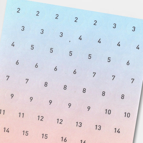 Livework Number Stickers Blue Gradation