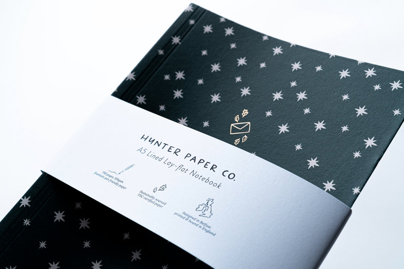 Hunter Paper Co. Teal Stars A5 Lined Notebook