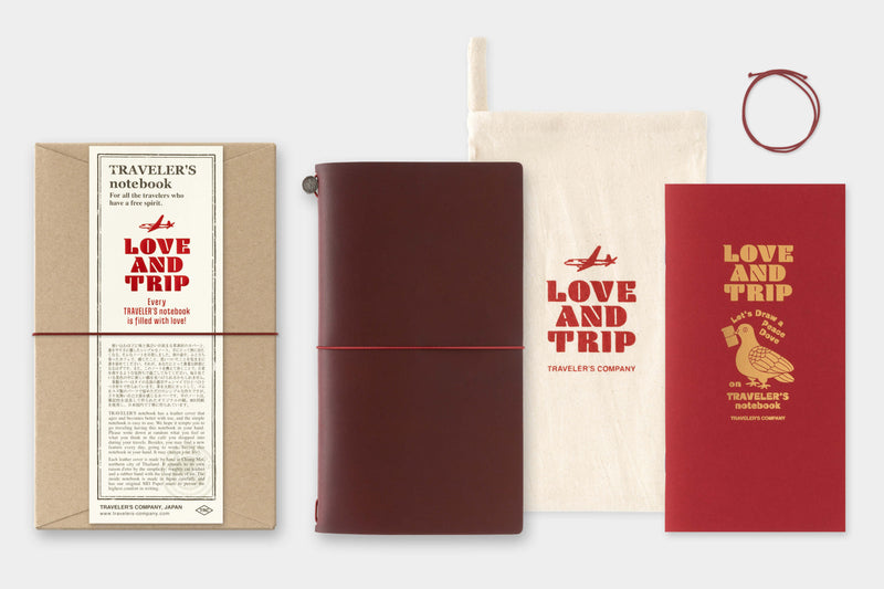 Traveler's Company. Love & Trip Red Notebook - Regular Size