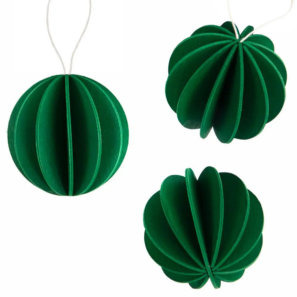 Lovi The Original Lovi Baubles Dark Green (8cm) Pack of 3 - 3D Wooden Figure
