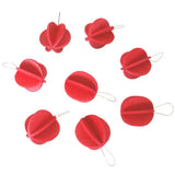 Lovi Set of 8 Bright Red Minibaubles (1.7cm) - 3D Wooden Figure