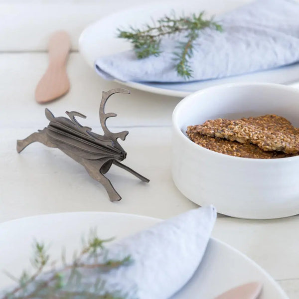 Lovi Natural Wood Reindeer 8cm- 3D Wooden Figure