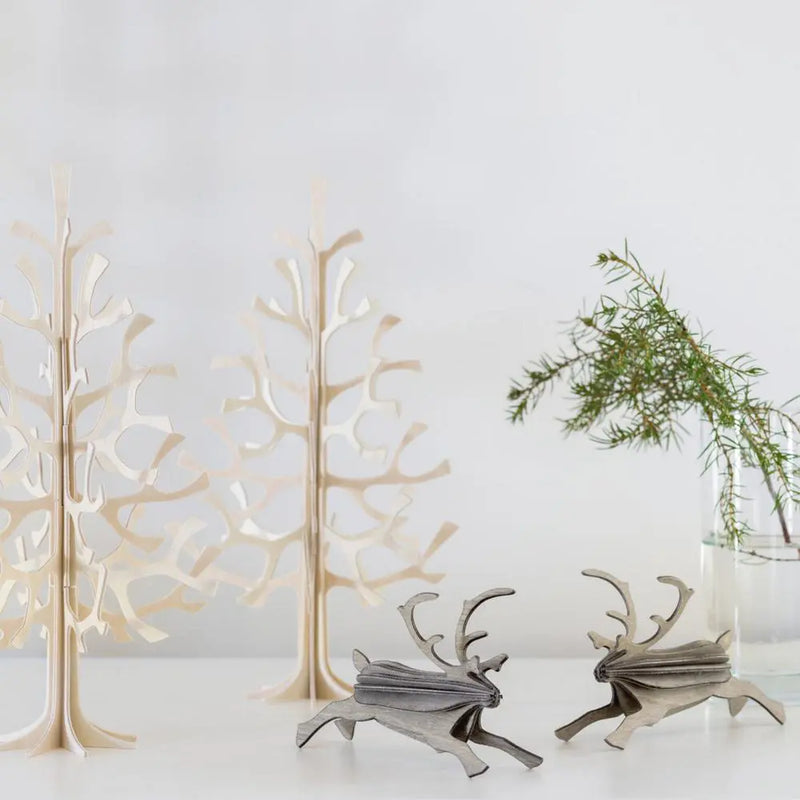 Lovi Natural Wood Reindeer 12cm - 3D Wooden Figure