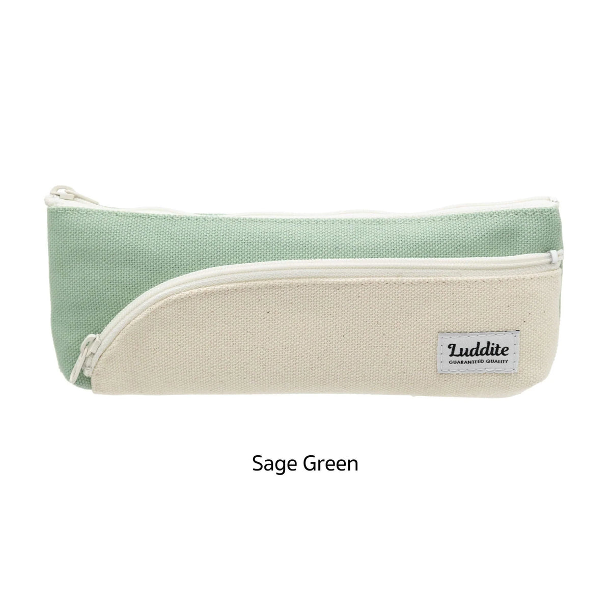 Luddite Two-Tone Flat Pen Case - Sage Green