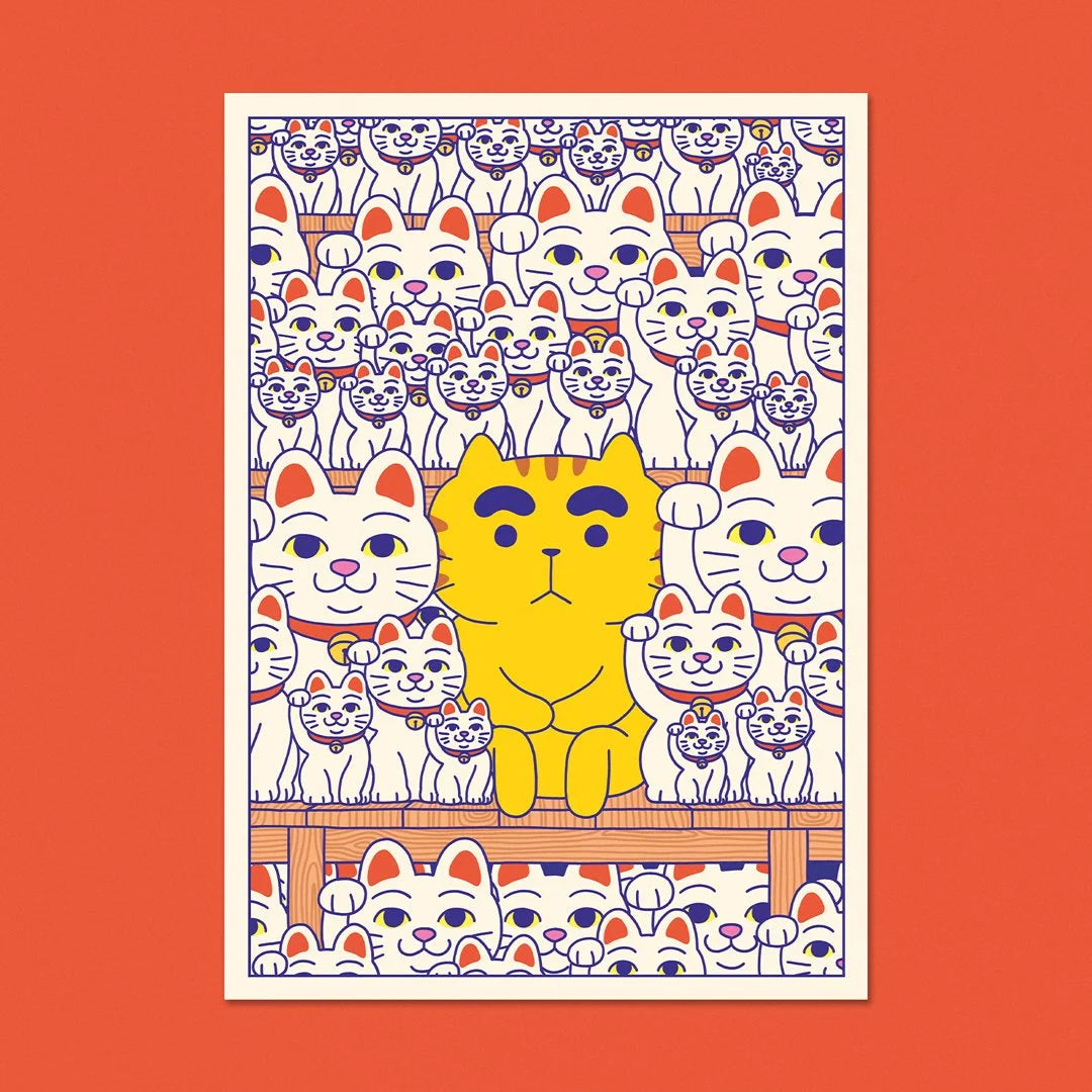 "Maneki-neko" A6 Postcard