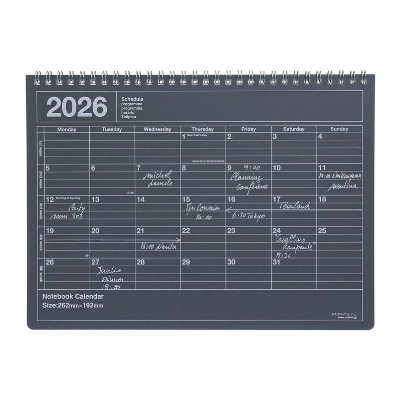 Mark's Tokyo Edge Notebook Calendar - Medium