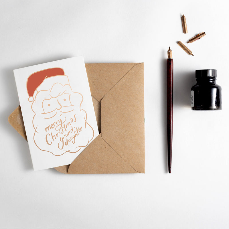 Merry Christmas Granddaughter Letterpress Christmas Card