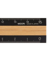 Midori Aluminium Wooden Ruler 15cm Black