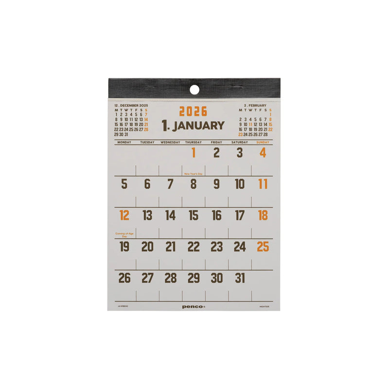 Hightide Penco 2026 A5 Calendar