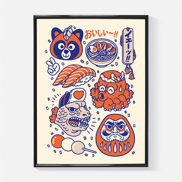 Japanese Pop Culture Icons Art Print A4