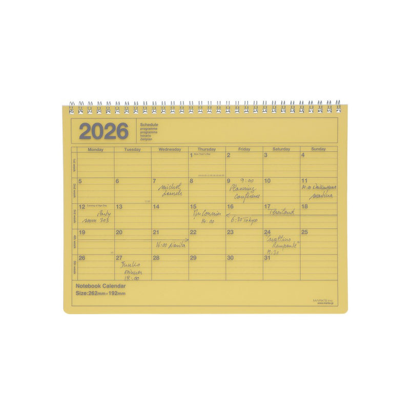 Mark's Tokyo Edge Notebook Calendar - Medium