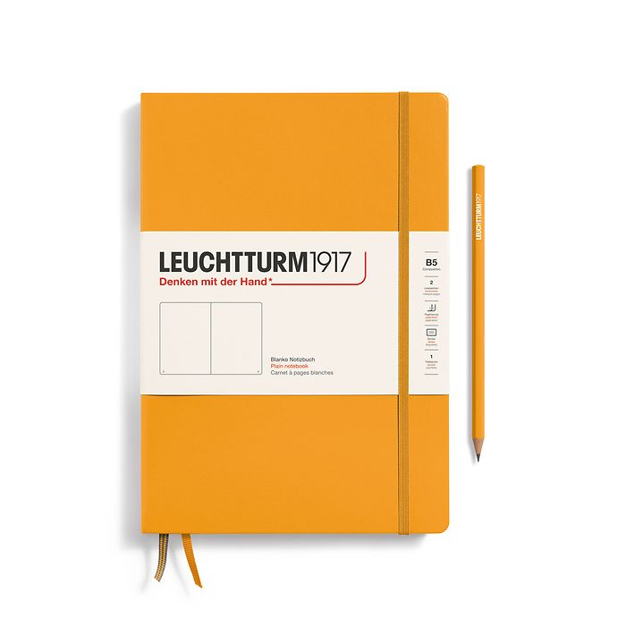 Leuchtturm 1917 B5 Hardcover Notebook Plain  Various Colours