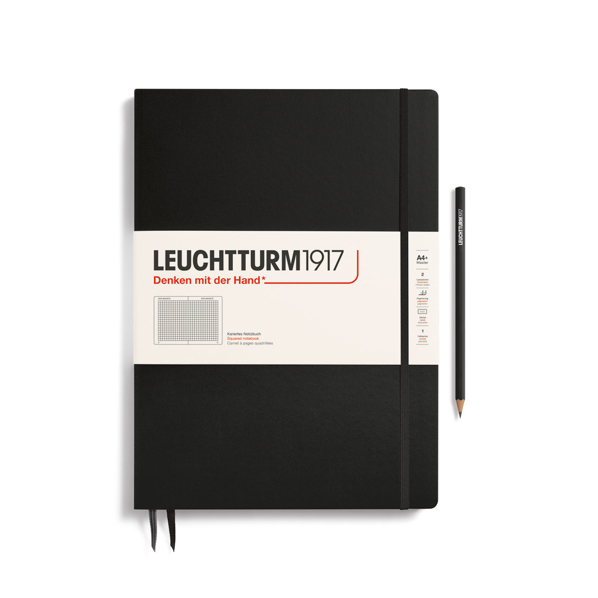 Leuchtturm 1917 A4 Master Slim Hardcover Notebook Grid Various Colours