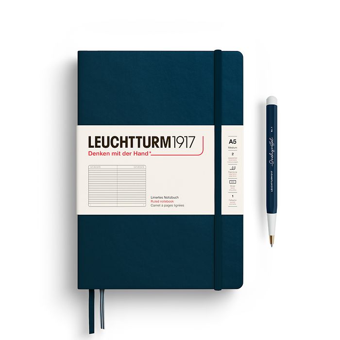 Leuchtturm 1917 A5 Hardcover Notebook Lined Various Colours