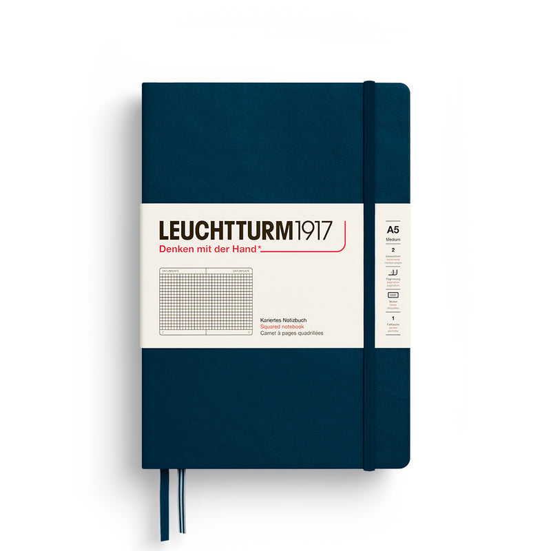 Leuchtturm 1917 A5 Hardcover Notebook Squared Paper