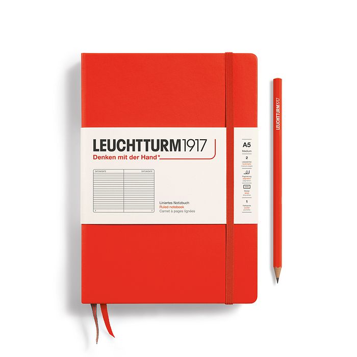 Leuchtturm 1917 A5 Notebook & Drehgriffel Pen Gift Set Lobster Red