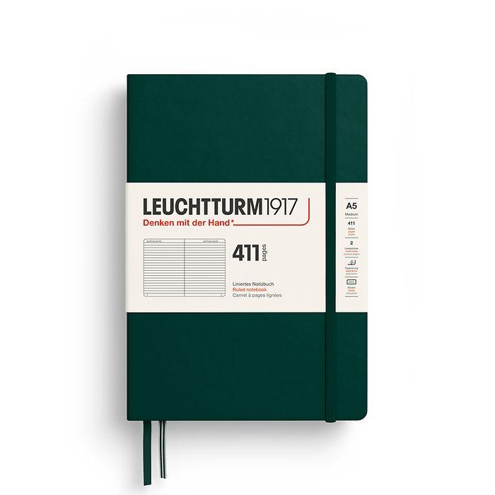 Leuchtturm 1917 A5 411 Page Hardcover Notebook Lined