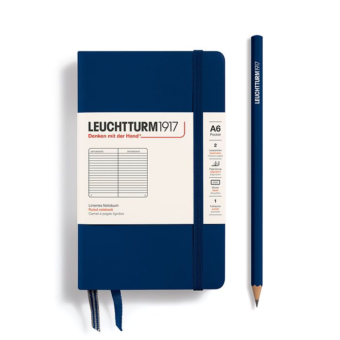 Leuchtturm 1917 A6 Hardcover Notebook Lined, $17.90