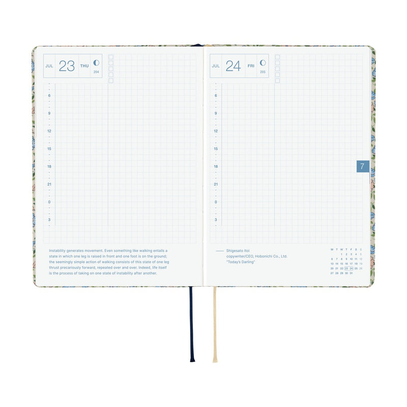 Hobonichi Techo A6 HON 2026 Liberty Fabrics: Sasha Kiora (January Start)