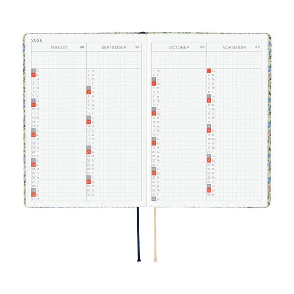 Hobonichi Techo A6 HON 2026 Liberty Fabrics: Sasha Kiora (January Start)