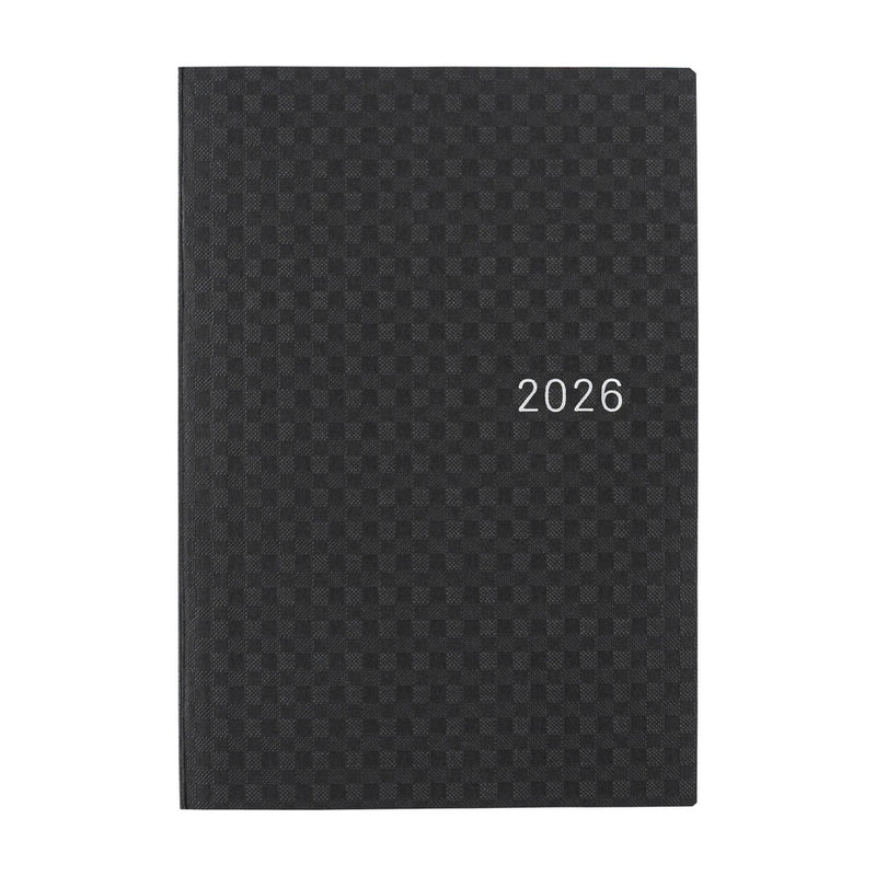 Hobonichi Techo A6 HON 2026 Paper Series: Black Gingham (January Start)
