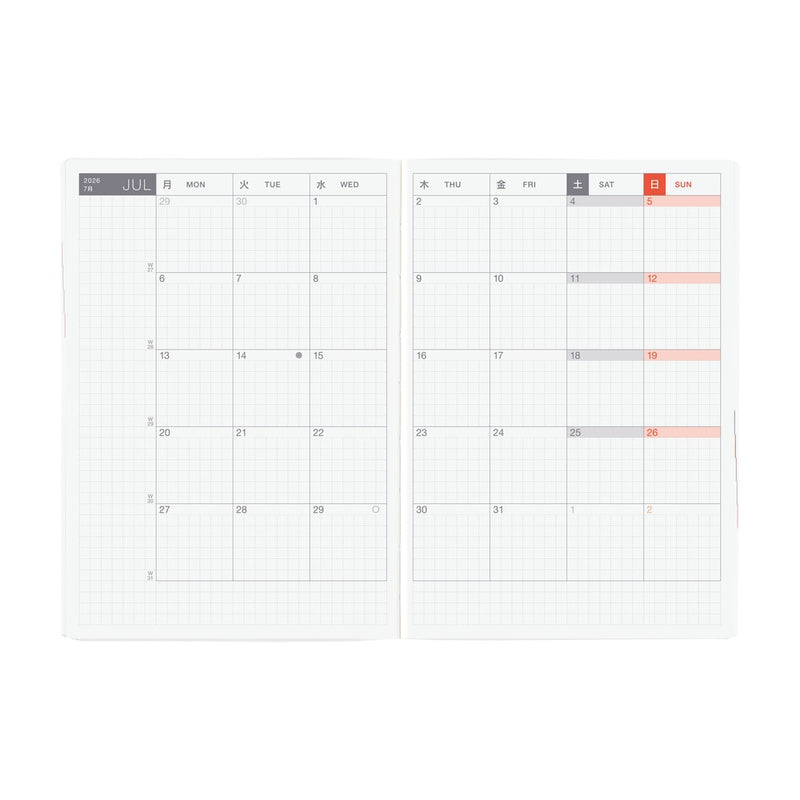 Hobonichi Techo A6 HON 2026 Paper Series: Black Gingham (January Start)