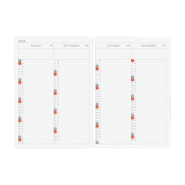 Hobonichi Techo A6 HON 2026 Paper Series: Black Gingham (January Start)