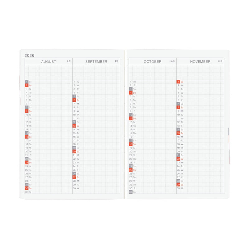Hobonichi Techo A6 HON 2026 Paper Series: Black Gingham (January Start)