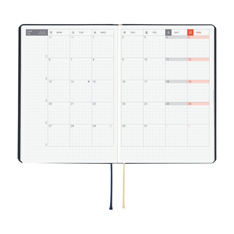 Hobonichi Techo A6 HON 2026 Slash - Navy (January Start)