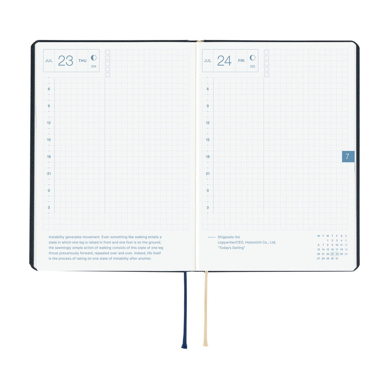 Hobonichi Techo A6 HON 2026 Slash - Navy (January Start)