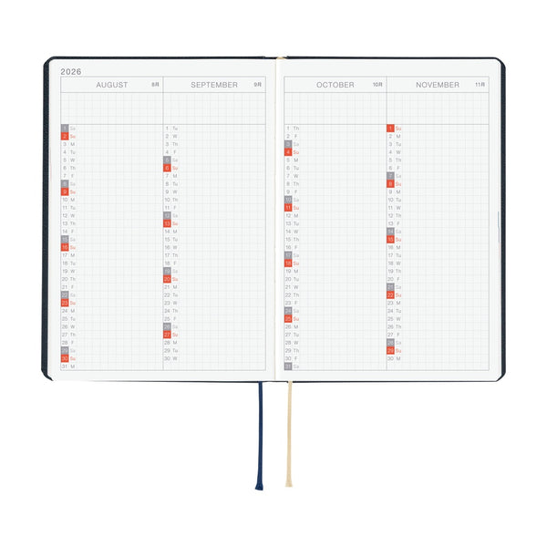 Hobonichi Techo A6 HON 2026 Slash - Navy (January Start)
