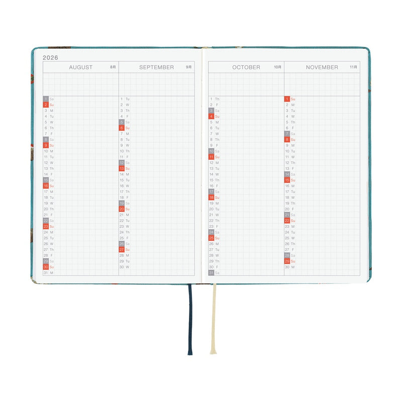 Hobonichi Techo A6 HON 2026 Bow & Tie: In the Forest (January Start)