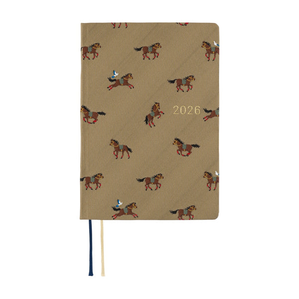 Hobonichi Techo A6 HON 2026 Bow & Tie: Galloping Horses (January Start)