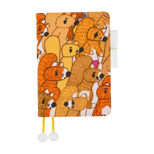 Hobonichi A6 Cover - 100%ORANGE: Squirrel Squadron